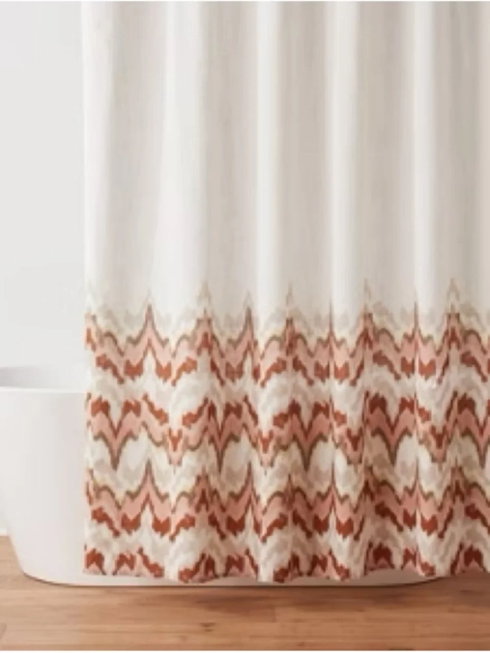 NEW Threshold Cream/Red Coastal Abstract Shower Curtain